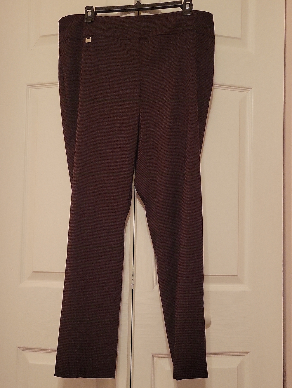 Peck & Peck Straight-Leg Ponte Pants in Dark Brown